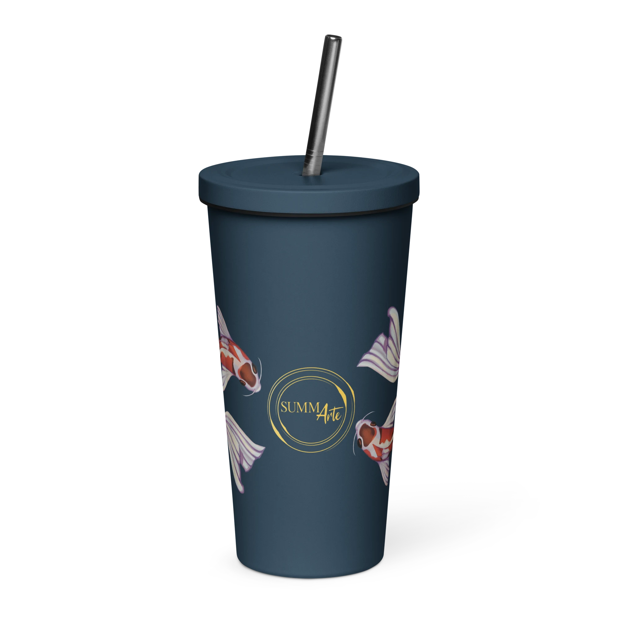 Termo vaso con ilustración de peces koi de SummArte